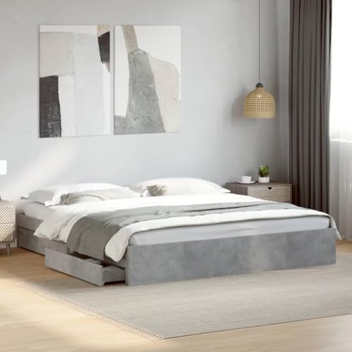 BOWEKAM Home & Garden Bettgestell mit Schubladen ohne Matratze Beton Grau 180x200 cm Super King-Möbelwahl BOWEKAM Home & Garden Bettgestell mit Schubladen ohne Matratze Beton Grau 180x200 cm Super King-Möbelwahl von BOWEKAM