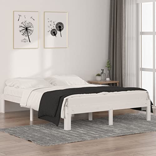 BOWEKAM Home & Garden Bettgestell ohne Matratze, massives Kiefernholz, Weiß, 140 x 190 cm BOWEKAM Home & Garden Bettgestell ohne Matratze, massives Kiefernholz, Weiß, 140 x 190 cm von BOWEKAM