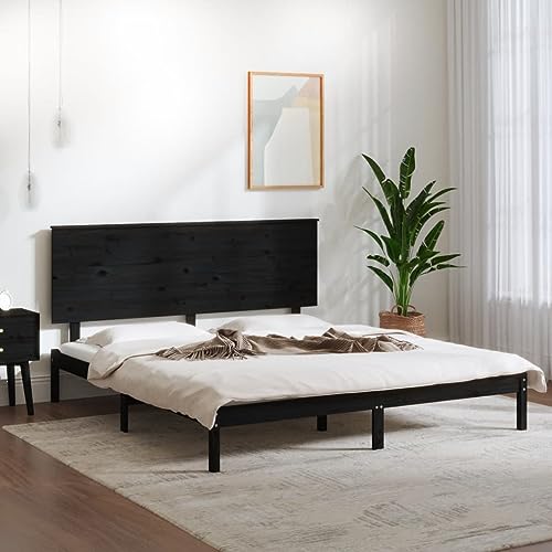 BOWEKAM Home & Garden Bettgestell ohne Matratze schwarz 200x200 cm Massivholz Kiefer Möbel Wahl von BOWEKAM
