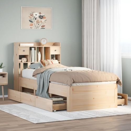 BOWEKAM Home & Garden-Bookcase Bett ohne Matratze 75x190 cm kleines Einzelbett Massivholz Kiefer Möbel Wahl von BOWEKAM