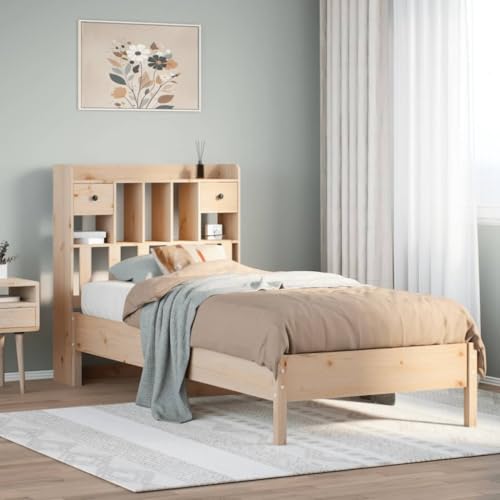 BOWEKAM Home & Garden-Bookcase Bett ohne Matratze 75x190 cm kleines Einzelbett Massivholz Kiefer Möbel Wahl von BOWEKAM