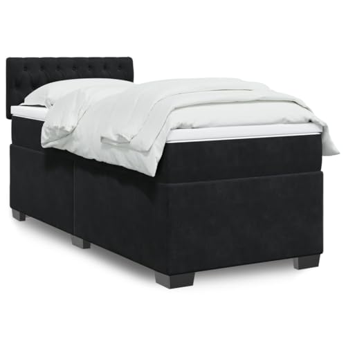 BOWEKAM Home & Garden-Boxspringbett mit Matratze schwarz 90x200 cm Samt-Möbelwahl von BOWEKAM