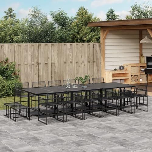 BOWEKAM Home & Garden Gartenmöbel-Set, 17-teilig, Poly-Rattan, Schwarz von BOWEKAM