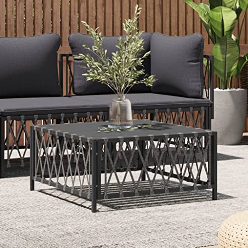 BOWEKAM Home & Garden-Gartentisch Anthrazit 70x70x34cm Gewebter Stoff-Möbel Wahl von BOWEKAM