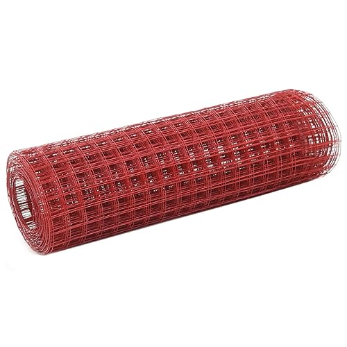 BOWEKAM Home & Garden - Hühnerdrahtzaun Stahl mit PVC-Beschichtung 10x0,5m rot - Möbelwahl von BOWEKAM