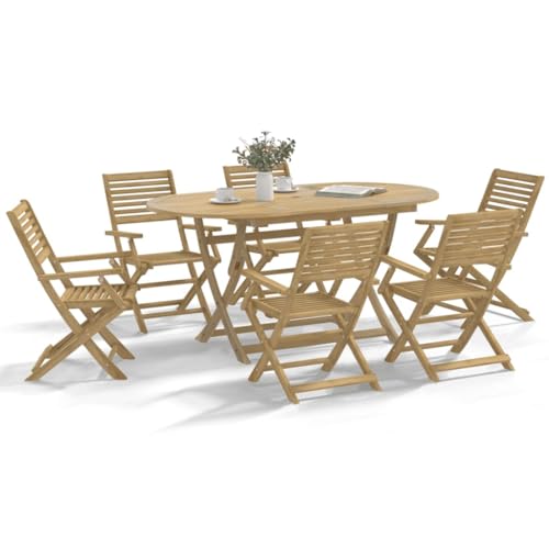 BOWEKAM Home & Garden Klappbare Gartenstühle 8 Stück 54,5 x 61,5 x 86,5 cm Massivholz Akazie Möbel Wahl von BOWEKAM
