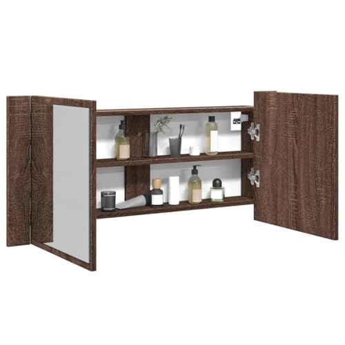 BOWEKAM Home & Garden-LED Badspiegelschrank Braun Eiche 100x12x45 cm-Möbelwahl BOWEKAM Home & Garden-LED Badspiegelschrank Braun Eiche 100x12x45 cm-Möbelwahl von BOWEKAM
