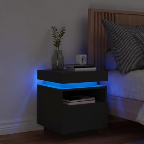BOWEKAM Home & Garden Nachtschrank mit LED-Lichtern, Schwarz, 40 x 39 x 48,5 cm, Möbelwahl BOWEKAM Home & Garden Nachtschrank mit LED-Lichtern, Schwarz, 40 x 39 x 48,5 cm, Möbelwahl von BOWEKAM