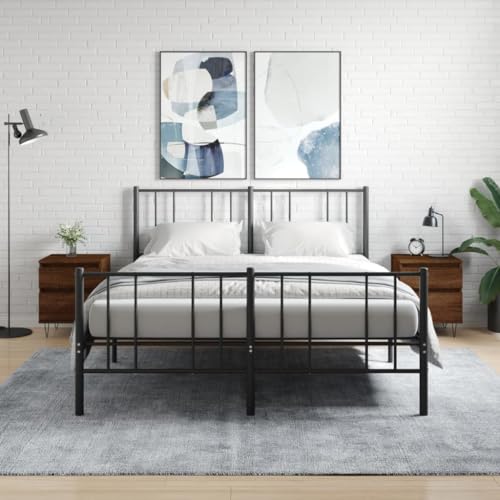 BOWEKAM Home & Garden-Nachttische 2 Stück Eiche Braun 40 x 35 x 50 cm Ingenieuriertes Holz - Wahl von BOWEKAM