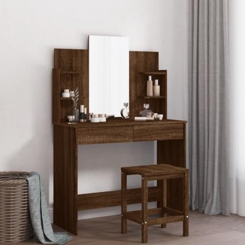 BOWEKAM Home & Garden-Schminktisch mit Spiegel, braune Eiche, 96 x 39 x 142 cm, Möbel Wahl BOWEKAM Home & Garden-Schminktisch mit Spiegel, braune Eiche, 96 x 39 x 142 cm, Möbel Wahl von BOWEKAM