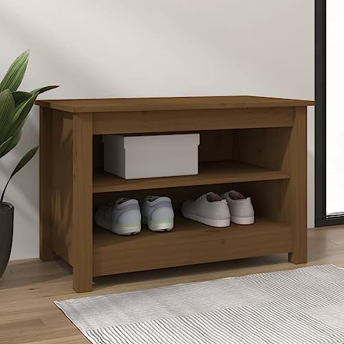 BOWEKAM Home & Garden Schuhbank aus massivem Kiefernholz, braun, 70 x 38 x 45,5 cm BOWEKAM Home & Garden Schuhbank aus massivem Kiefernholz, braun, 70 x 38 x 45,5 cm von BOWEKAM