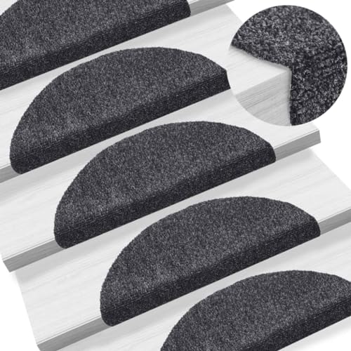 BOWEKAM Home & Garden Selbsthaftende Stufenmatten 5 Stück Dunkelgrau 56x17x3cm Nadelstanzer Möbelwahl von BOWEKAM