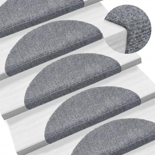BOWEKAM Home & Garden - Selbstklebende Stufenmatten 5 Stück Hellgrau 56x17x3cm Nadelstanzer Möbelwahl von BOWEKAM