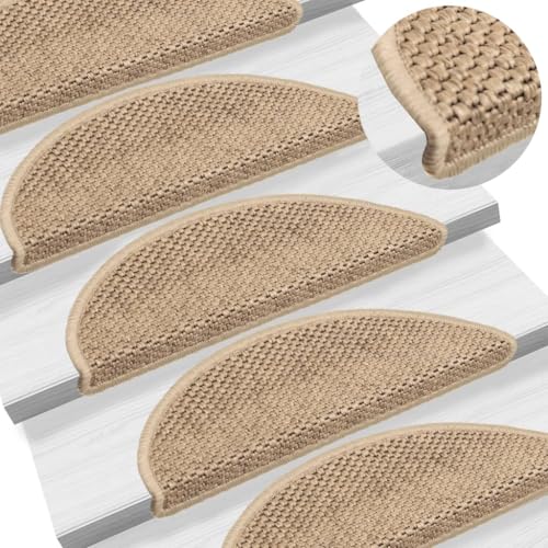 BOWEKAM Home & Garden Treppenmatten selbstklebend Sisaloptik 15 Stück 56x17x3cm Sandmöbel wählbar von BOWEKAM