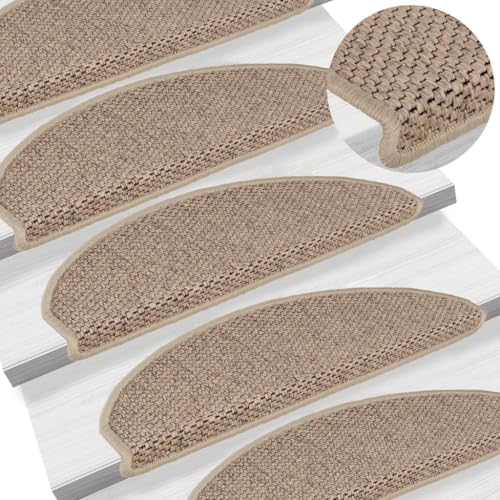 BOWEKAM Home & Garden Treppenmatten selbstklebend Sisaloptik 15 Stück 65x21x4cm Sandmöbel wählbar von BOWEKAM