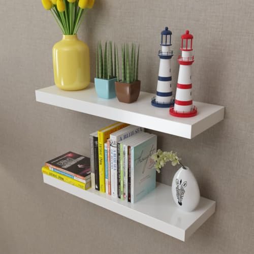 BOWEKAM Home & Garden Wandregal für Bücher / DVDs, MDF, Weiß, 2 Stück BOWEKAM Home & Garden Wandregal für Bücher / DVDs, MDF, Weiß, 2 Stück von BOWEKAM