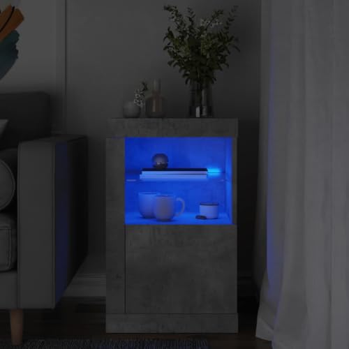 BOWEKAM Home & Gardenside Cabinet with LED Lights Concrete Grey Engineered Wood-Möbel Choice von BOWEKAM