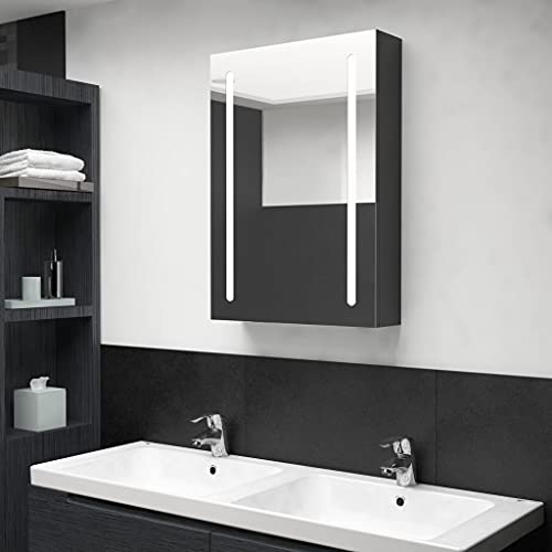 BOWEKAM LED Badspiegelschrank schwarz glänzend 50x13x70cm von BOWEKAM