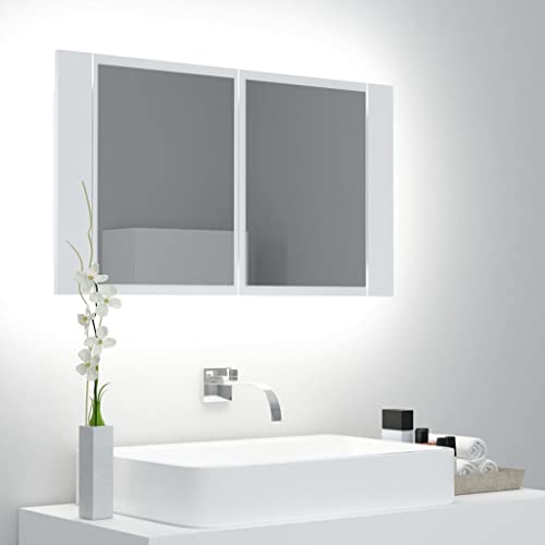 BOWEKAM LED Badspiegelschrank weiß 80x12x45cm Acryl von BOWEKAM