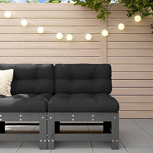 BOWEKAM Mittelsofa mit Kissen, Grau, Massivholz, Kiefermöbel, Outdoor-Möbel, Sitzgelegenheiten im Freien, Sektionalsofas BOWEKAM Mittelsofa mit Kissen, Grau, Massivholz, Kiefermöbel, Outdoor-Möbel, Sitzgelegenheiten im Freien, Sektionalsofas von BOWEKAM