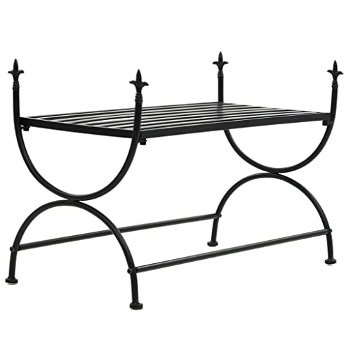 BOWEKAM Möbel, Bänke, Küchen- und Essbänke, Sitzbank, Vintage-Stil, Metall, 83 x 42 x 55 cm, Schwarz BOWEKAM Möbel, Bänke, Küchen- und Essbänke, Sitzbank, Vintage-Stil, Metall, 83 x 42 x 55 cm, Schwarz von BOWEKAM