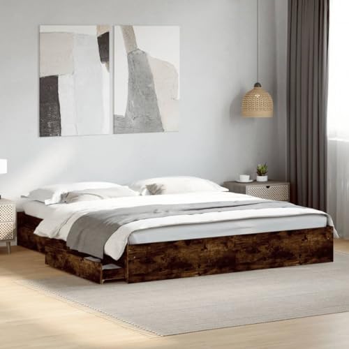 BOWEKAM Möbel, Betten & Accessoires, Betten & Bettrahmen, Bettgestell mit Schubladen ohne Matratze, Raucheiche, 200 x 200 cm BOWEKAM Möbel, Betten & Accessoires, Betten & Bettrahmen, Bettgestell mit Schubladen ohne Matratze, Raucheiche, 200 x 200 cm von BOWEKAM