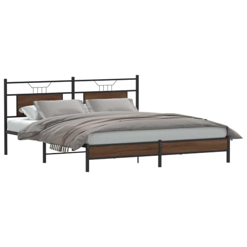 BOWEKAM Möbel, Betten & Accessoires, Betten & Bettrahmen, Bettgestell ohne Matratze, Braun Eiche, 160x200 cm, Holzwerkstoff BOWEKAM Möbel, Betten & Accessoires, Betten & Bettrahmen, Bettgestell ohne Matratze, Braun Eiche, 160x200 cm, Holzwerkstoff von BOWEKAM