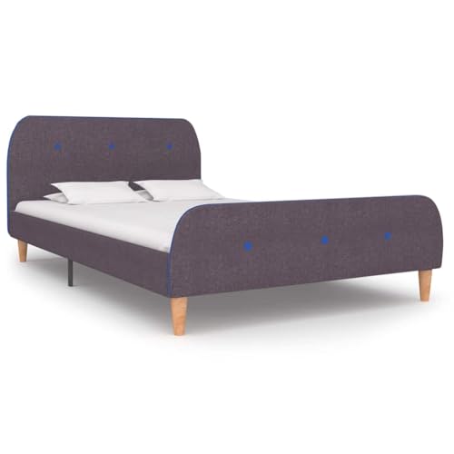 BOWEKAM Möbel, Betten & Accessoires, Betten & Bettrahmen, Bettrahmen ohne Matratze, Taupe Stoff, 120 x 190 cm, kleines Doppelbett von BOWEKAM