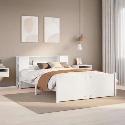 BOWEKAM Möbel, Betten & Accessoires, Betten & Bettrahmen, Bücherregal Bett ohne Matratze, Weiß, 140 x 200 cm, Massivholz, Kiefer BOWEKAM Möbel, Betten & Accessoires, Betten & Bettrahmen, Bücherregal Bett ohne Matratze, Weiß, 140 x 200 cm, Massivholz, Kiefer von BOWEKAM