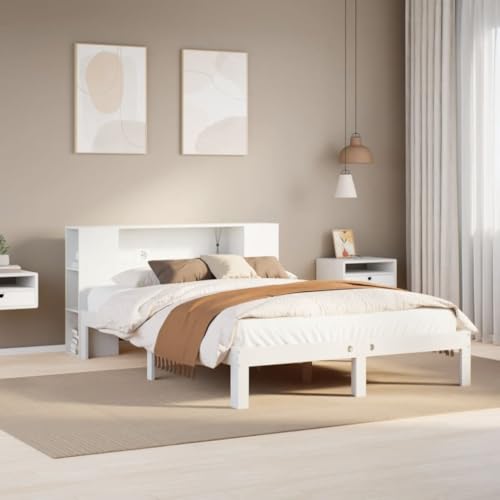 BOWEKAM Möbel, Betten & Accessoires, Betten & Bettrahmen, Bücherregal Bett ohne Matratze, Weiß, 160 x 200 cm, Massivholz, Kiefer BOWEKAM Möbel, Betten & Accessoires, Betten & Bettrahmen, Bücherregal Bett ohne Matratze, Weiß, 160 x 200 cm, Massivholz, Kiefer von BOWEKAM