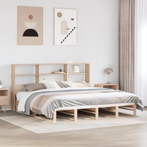 BOWEKAM Möbel, Betten & Accessoires, Betten & Bettrahmen, Bücherregal Bett ohne Matratze 200x200 cm Massivholz von BOWEKAM