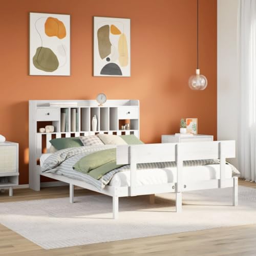 BOWEKAM Möbel, Betten & Accessoires, Betten & Bettrahmen, Bücherregal Bett ohne Matratze Weiß 160x200 cm Massivholz Kiefer BOWEKAM Möbel, Betten & Accessoires, Betten & Bettrahmen, Bücherregal Bett ohne Matratze Weiß 160x200 cm Massivholz Kiefer von BOWEKAM