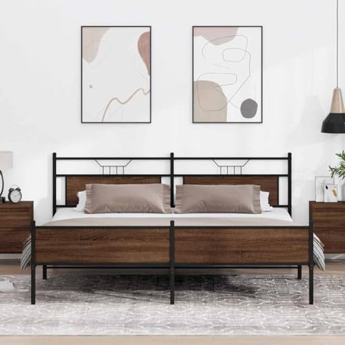 BOWEKAM Möbel, Betten & Accessoires, Betten & Bettrahmen, Metallbettrahmen ohne Matratze, Braun Eiche, 200x200 cm BOWEKAM Möbel, Betten & Accessoires, Betten & Bettrahmen, Metallbettrahmen ohne Matratze, Braun Eiche, 200x200 cm von BOWEKAM
