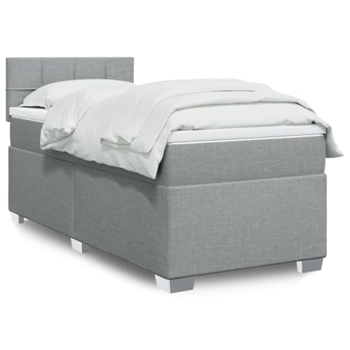 BOWEKAM Möbel, Betten & Zubehör, Betten & Bettrahmen, Boxspringbett mit Matratze, hellgrau, 90x200 cm Stoff BOWEKAM Möbel, Betten & Zubehör, Betten & Bettrahmen, Boxspringbett mit Matratze, hellgrau, 90x200 cm Stoff von BOWEKAM