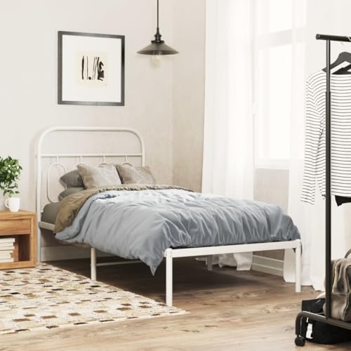 BOWEKAM Möbel, Betten & Zubehör, Betten & Bettrahmen, Metallbettrahmen ohne Matratze mit Kopfteil, Weiß, 80 x 200 cm BOWEKAM Möbel, Betten & Zubehör, Betten & Bettrahmen, Metallbettrahmen ohne Matratze mit Kopfteil, Weiß, 80 x 200 cm von BOWEKAM