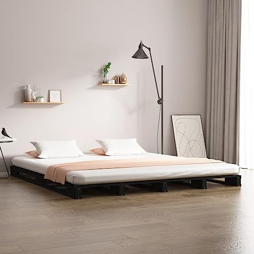 BOWEKAM Möbel, Betten & Zubehör, Betten & Bettrahmen, Palettenbett ohne Matratze, schwarz, Doppel-Massivholz BOWEKAM Möbel, Betten & Zubehör, Betten & Bettrahmen, Palettenbett ohne Matratze, schwarz, Doppel-Massivholz von BOWEKAM
