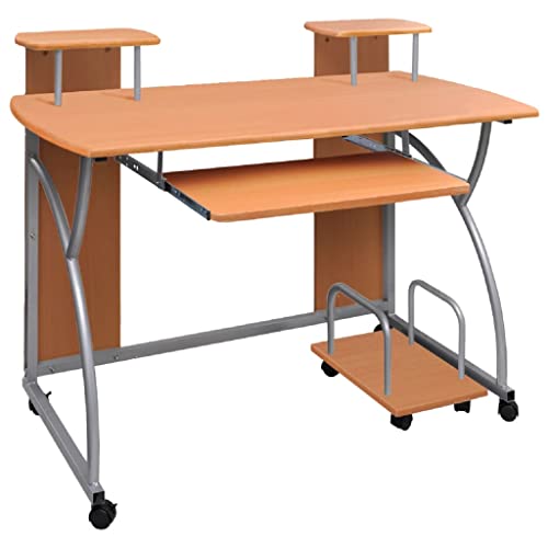 BOWEKAM Möbel, Büromöbel, Schreibtische, Computertisch, Braun, 110 x 52 x 88,5 cm, Holzwerkstoff von BOWEKAM