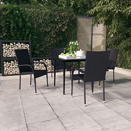 BOWEKAM Möbel, Gartenmöbel, Gartenmöbel-Set, 5-teilig, Schwarz von BOWEKAM