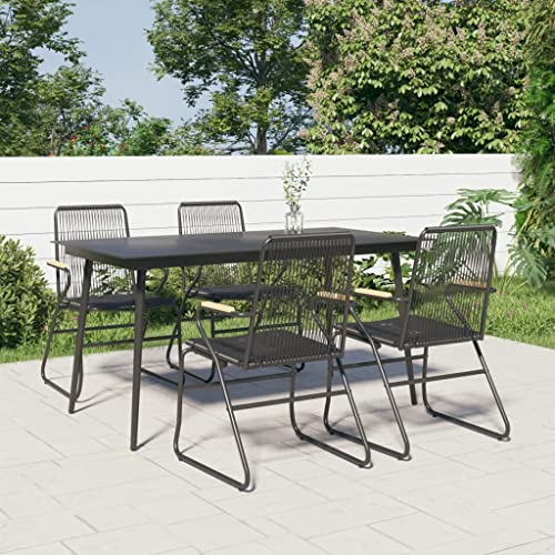 BOWEKAM Möbel, Gartenmöbel, Gartenmöbel-Set, 5-teilig, schwarzes PVC-Rattan BOWEKAM Möbel, Gartenmöbel, Gartenmöbel-Set, 5-teilig, schwarzes PVC-Rattan von BOWEKAM