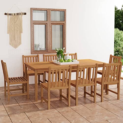 BOWEKAM Möbel, Gartenmöbel, Gartenmöbel-Sets, 9-teiliges Garten-Esszimmer-Set, massives Teakholz von BOWEKAM