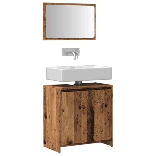 BOWEKAM Möbel, Möbelsets, Badezimmermöbel-Sets, 2-teiliges Badezimmermöbel-Set, altes Holz von BOWEKAM