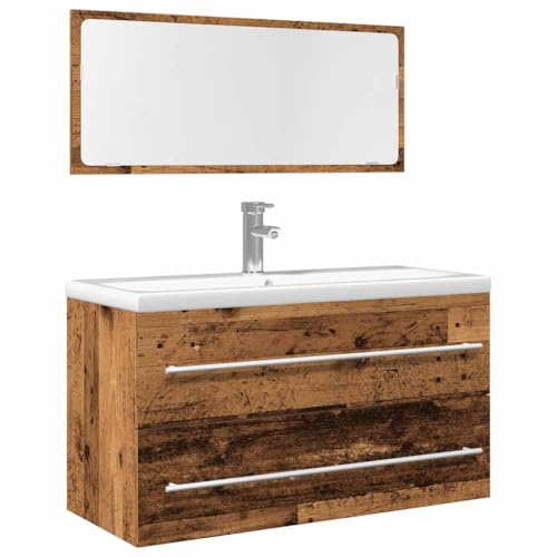 BOWEKAM Möbel, Möbelsets, Badezimmermöbel-Sets, 2-teiliges Badezimmermöbel-Set, altes Holz von BOWEKAM