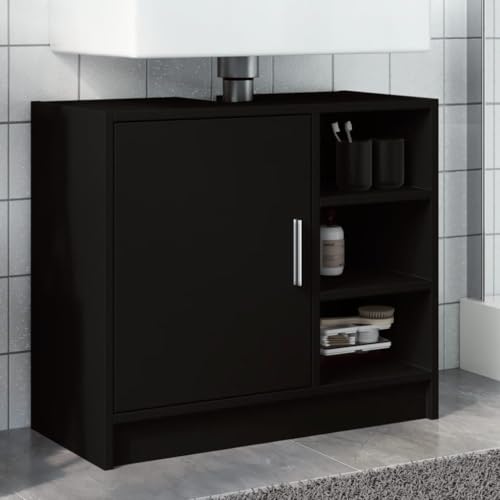 BOWEKAM Möbel, Möbelsets, Badezimmermöbel-Sets, Waschbeckenschrank, schwarz, 63 x 29 x 55 cm, Holzwerkstoff von BOWEKAM