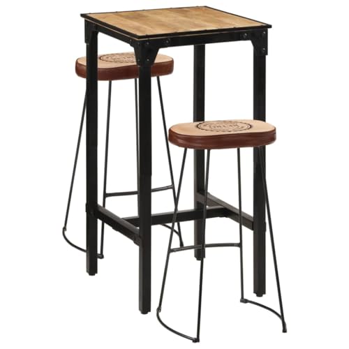 BOWEKAM Möbel, Möbelsets, Küchen- und Esszimmermöbel-Sets, 3-teiliges Bar-Set, massives raues Holz, Mango und Metall BOWEKAM Möbel, Möbelsets, Küchen- und Esszimmermöbel-Sets, 3-teiliges Bar-Set, massives raues Holz, Mango und Metall von BOWEKAM