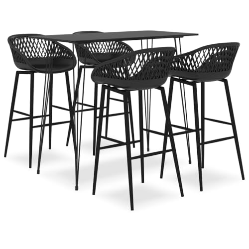 BOWEKAM Möbel, Möbelsets, Küchen- und Esszimmermöbel-Sets, 5-teiliges Bar-Set, schwarz von BOWEKAM