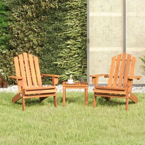 BOWEKAM Möbel, Outdoor-Möbel, Gartenmöbel-Sets, 3-teiliges Adirondack-Garten-Lounge-Set, Massivholz, Akazie von BOWEKAM