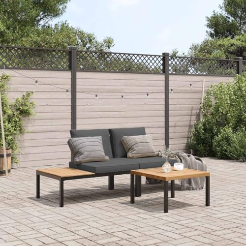 BOWEKAM Möbel, Outdoor-Möbel, Gartenmöbel-Sets, 3-teiliges Gartensofa-Set mit Kissen, schwarzes Aluminium BOWEKAM Möbel, Outdoor-Möbel, Gartenmöbel-Sets, 3-teiliges Gartensofa-Set mit Kissen, schwarzes Aluminium von BOWEKAM