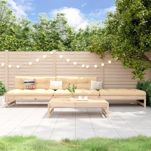 BOWEKAM Möbel, Outdoor-Möbel, Gartenmöbel-Sets, 4-teiliges Garten-Lounge-Set, Massivholz, Kiefer von BOWEKAM