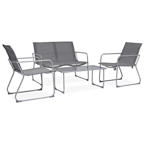 BOWEKAM Möbel, Outdoor-Möbel, Gartenmöbel-Sets, 4-teiliges Garten-Lounge-Set, Stoff und Stahlgrau BOWEKAM Möbel, Outdoor-Möbel, Gartenmöbel-Sets, 4-teiliges Garten-Lounge-Set, Stoff und Stahlgrau von BOWEKAM