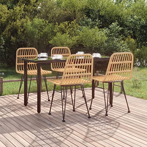 BOWEKAM Möbel, Outdoor-Möbel, Gartenmöbel-Sets, 5-teiliges Garten-Esszimmer-Set, Polyrattan von BOWEKAM